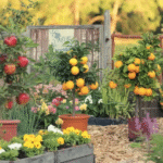 Fruit tree flowering and fruiting scene