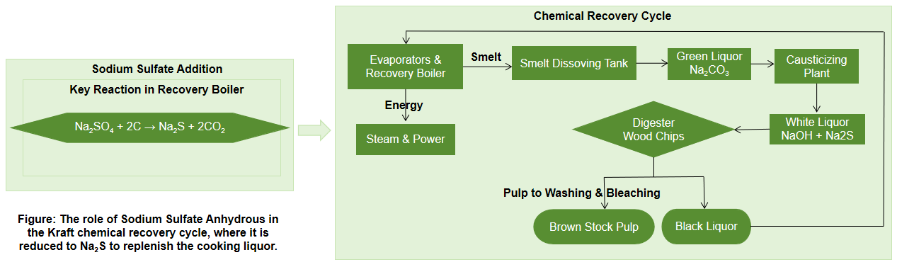 the role of sodium sulfate anhydrous in the kraft chemical recovery cycle