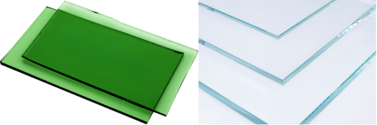 green tinted glass vs clear glass