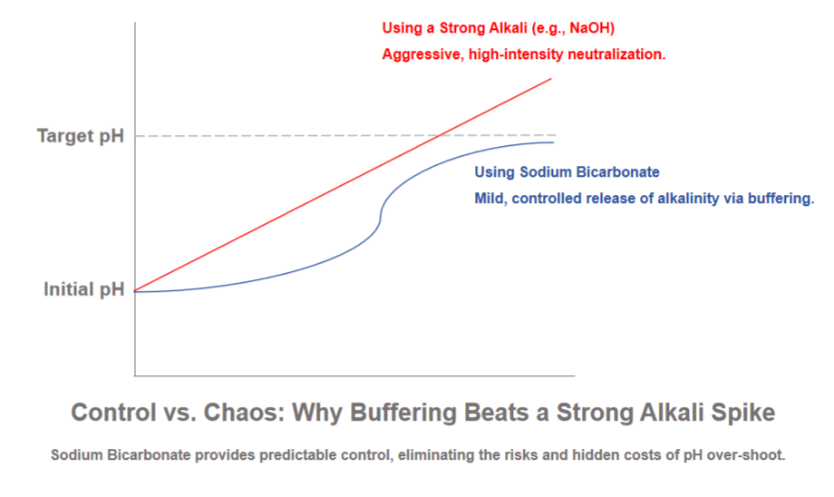 sodium bicarbonate works as pH buffering