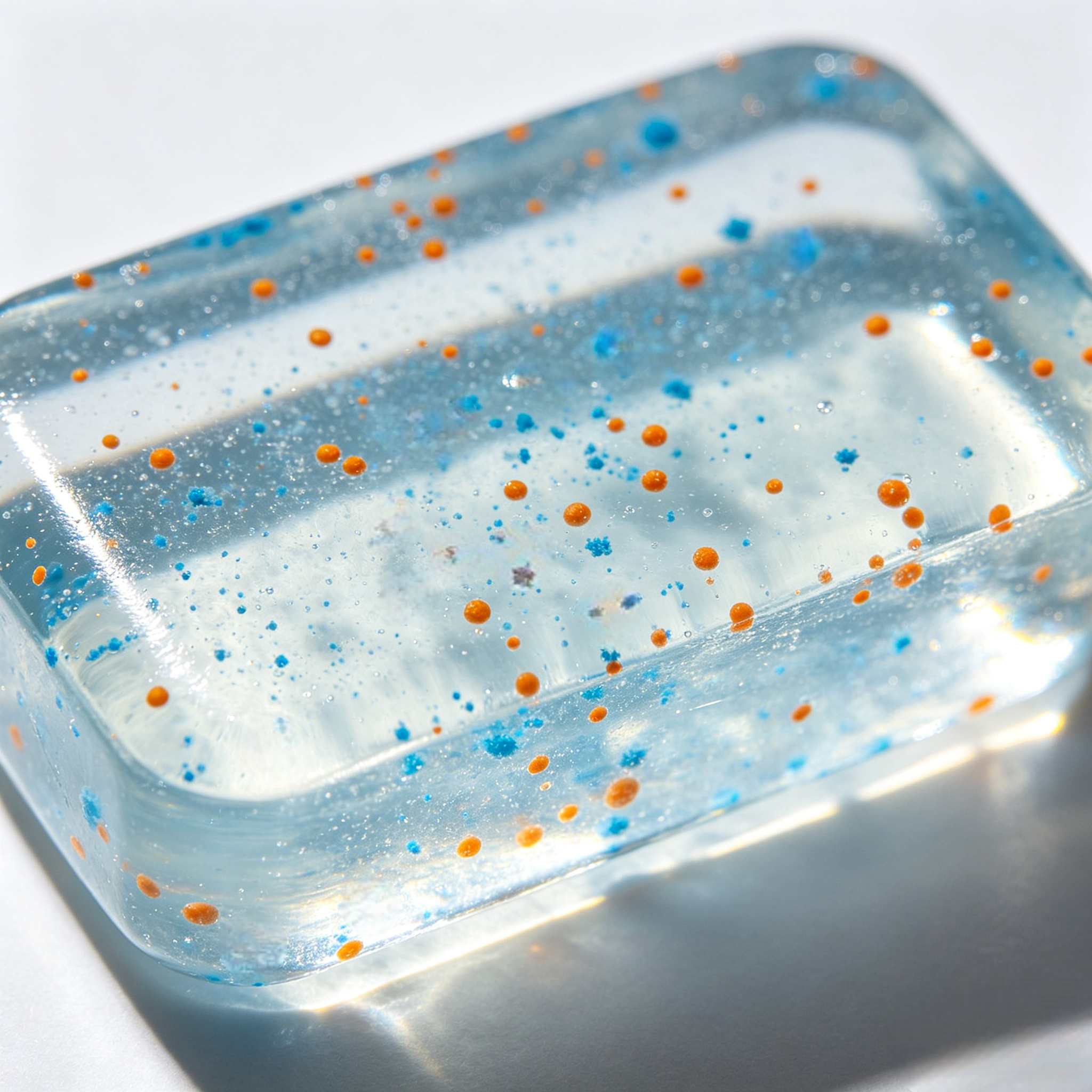 soap with functional colored speckles